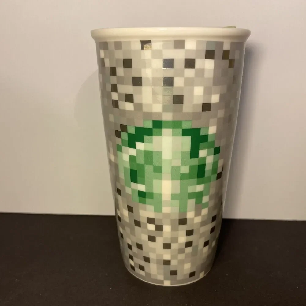Starbucks 2012 Minecraft RODARTE Pixels Ceramic 12 oz Travel Mug *READ* Tumbler